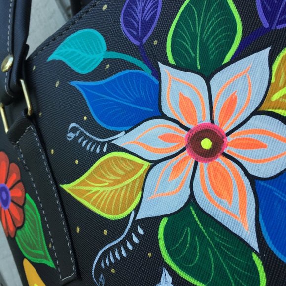 Hand Painted Mexican Tote Bag - Picture 3 of 4